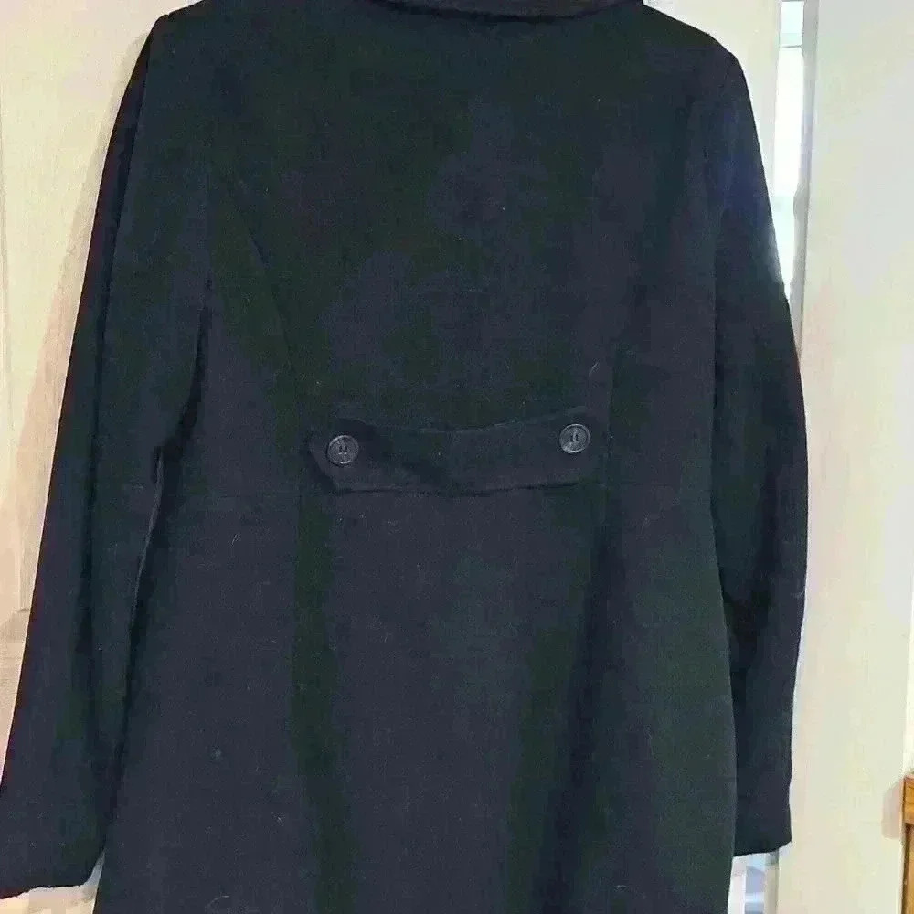 New Look Black Wool blend Coat sz Xl - Picture 6 of 7